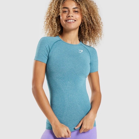 Gymshark Tops - Gymshark Vital Seamless 2.0 T-shirt Blue Marl